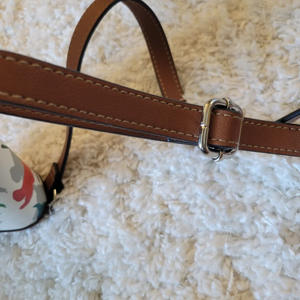 Chaps Watercolor Floral Crossbody Bag Purse‎ Faux Leather Flap Snap